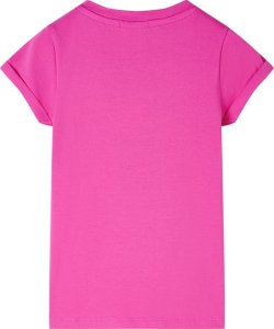 vidaXL Koszulka dziecięca z krótkimi rękawami, ciemnoróżowa, 140 2
