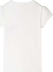 vidaXL Koszulka dziecięca z krótkimi rękawami, ecru, 116 2