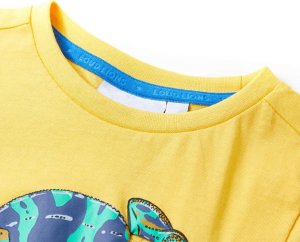 vidaXL Koszulka dziecięca z krótkimi rękawami jasna ochrowy 140 3