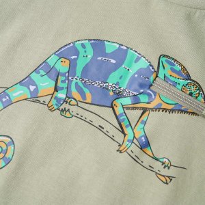 vidaXL Koszulka dziecięca z krótkimi rękawami, jasne khaki, 116 4