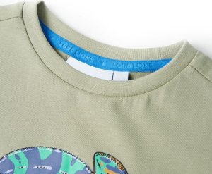 vidaXL Koszulka dziecięca z krótkimi rękawami, jasne khaki, 104 3