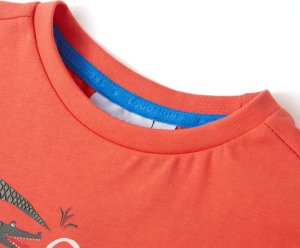 vidaXL Koszulka dziecięca z krótkimi rękawami, jasnoczerwona, 116 3