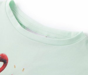 vidaXL Koszulka dziecięca z krótkimi rękawami, jasnomiętowa, 140 3