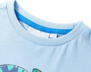 vidaXL Koszulka dziecięca z krótkimi rękawami, jasnoniebieska, 104 3