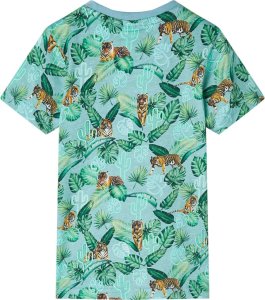 vidaXL Koszulka dziecięca z krótkimi rękawami, jasnozielony melanż, 140 2