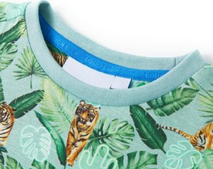 vidaXL Koszulka dziecięca z krótkimi rękawami, jasnozielony melanż, 140 3