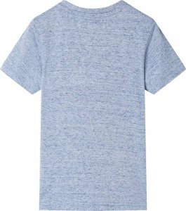 vidaXL Koszulka dziecięca z krótkimi rękawami, niebieski melanż, 128 2