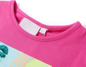 vidaXL Koszulka dziecięca, ciemnoróżowa, 104 3