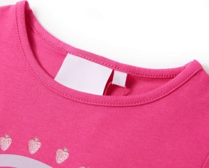 vidaXL Koszulka dziecięca, ciemnoróżowa, 128 3