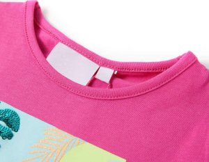 vidaXL Koszulka dziecięca, ciemnoróżowa, 140 3