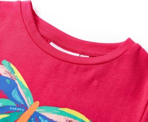 vidaXL Koszulka dziecięca, jaskraworóżowa, 104 3