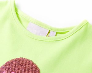 vidaXL Koszulka dziecięca, neonowożółta, 128 3