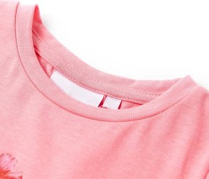 vidaXL Koszulka dziecięca, neonowy róż, 128 3