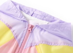 vidaXL Kurtka dziecięca z kapturem i zapięciem na zamek, wielokolorowa, 128 3