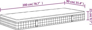vidaXL Materac bonellowy, twardość średnia, 90x200 cm 7