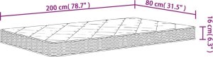 vidaXL Materac piankowy, średnio miękki, 80x200 cm 7