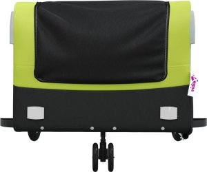 vidaXL Przyczepka rowerowa, czarno-zielona, 45 kg, żelazo 6