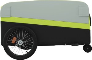 vidaXL Przyczepka rowerowa, czarno-zielona, 45 kg, żelazo 7