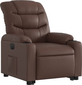 vidaXL Rozkładany fotel pionizujący, elektryczny, brązowy, ekoskóra 3