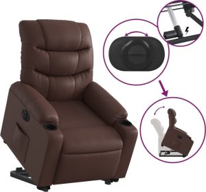 vidaXL Rozkładany fotel pionizujący, elektryczny, brązowy, ekoskóra 10