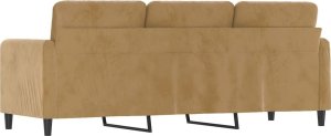 vidaXL Sofa 3-osobowa, brązowa, 180 cm, tapicerowana aksamitem 5
