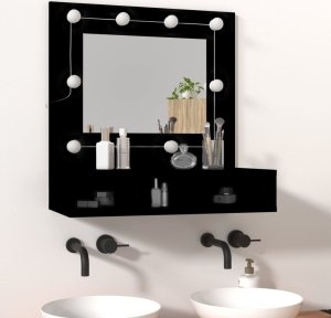 vidaXL Szafka z lustrem i oświetleniem LED, czarna, 60x31,5x62 cm 3