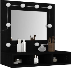 vidaXL Szafka z lustrem i oświetleniem LED, czarna, 60x31,5x62 cm 5