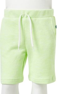 vidaXL Szorty dziecięce ze sznurkiem ściągającym, neonowe żółte, 140 7