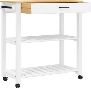 vidaXL Wózek kuchenny MONZA, 84x40x90 cm, lite drewno sosnowe 4