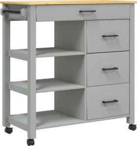 vidaXL Wózek kuchenny MONZA, 84x40x90 cm, lite drewno sosnowe 2