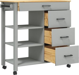 vidaXL Wózek kuchenny MONZA, 84x40x90 cm, lite drewno sosnowe 4