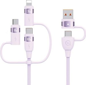 Kabel USB Usams USB-A - 2x USB-C + Lightning + microUSB 1.2 m Czerwony 1