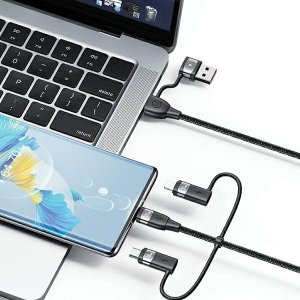 Kabel USB Usams USB-A - 2x USB-C + Lightning + microUSB 1.2 m Czerwony 5