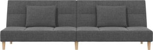 vidaXL 2-osobowa kanapa, 2 poduszki, jasnoszara, tapicerowana tkaniną 4