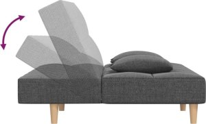 vidaXL 2-osobowa kanapa, 2 poduszki, jasnoszara, tapicerowana tkaniną 6