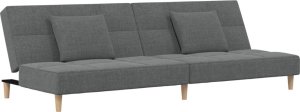 vidaXL 2-osobowa kanapa, 2 poduszki, ciemnoszara, tapicerowana tkaniną 2