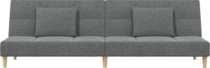 vidaXL 2-osobowa kanapa, 2 poduszki, ciemnoszara, tapicerowana tkaniną 4