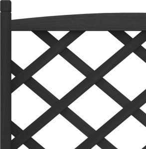 vidaXL vidaXL Donica z trejażem i kółkami, czarna, lite drewno jodłowe 7