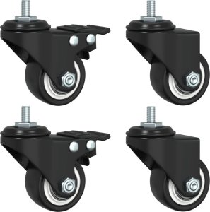 vidaXL vidaXL Donica z trejażem i kółkami, czarna, lite drewno jodłowe 8