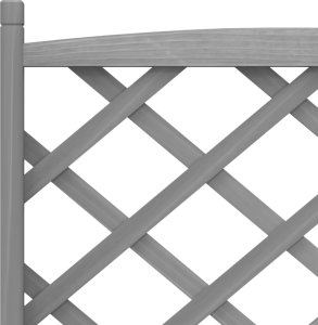 vidaXL vidaXL Donica z trejażem i kółkami, szara, lite drewno jodłowe 7