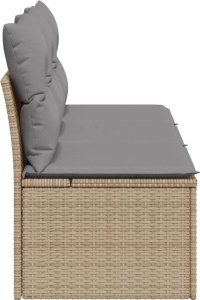 vidaXL vidaXL Sofa ogrodowa z poduszkami, 3-osobowa, beż, polirattan 5