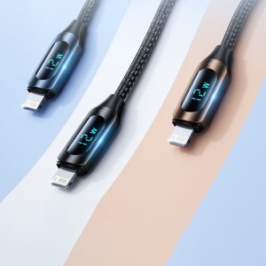 Wozinsky Kabel przewód do iPhone USB-A - Lightning z wyświetlaczem LED 2.4A 1m czarny Kabel przewód do iPhone USB-A - Lightning z wyświetlaczem LED 2.4A 1m czarny 5