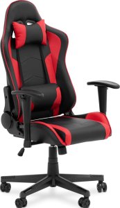 Fotel Uniprodo Fotel gamingowy dla gracza regulowany z podłokietnikami do 130 kg czarno - czerwony Fotel gamingowy dla gracza regulowany z podłokietnikami do 130 kg czarno - czerwony 2