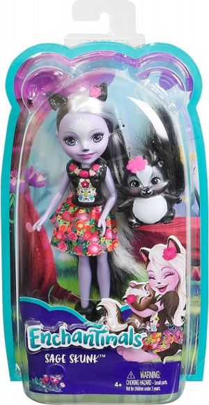 Mattel Enchantimals Lalka + Zwierzątko. Sage Skunk (DVH87/DYC75) 1