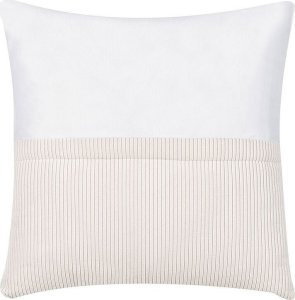 Beliani Narożnik prawostronny sztruksowy złamana biel LUNGO 6