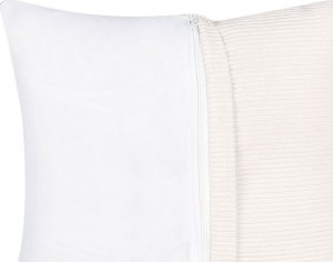 Beliani Narożnik prawostronny sztruksowy złamana biel LUNGO 7