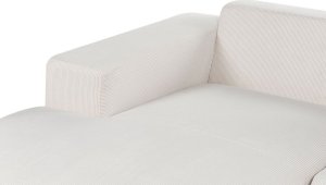 Beliani Narożnik prawostronny sztruksowy złamana biel LUNGO 9