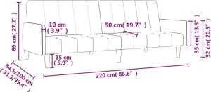 vidaXL 2-osobowa kanapa rozkładana, ciemnoszara, tapicerowana tkaniną 11