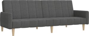 vidaXL 2-osobowa kanapa rozkładana, ciemnoszara, tapicerowana tkaniną 2