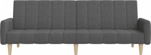 vidaXL 2-osobowa kanapa rozkładana, ciemnoszara, tapicerowana tkaniną 5